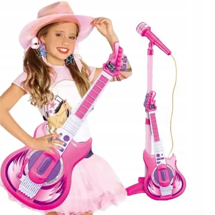 GITARA ELEKTRYCZNA MIKROFON STATYW DLA DZIECI MP3