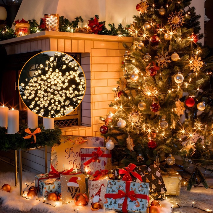 OŚWIETLENIE CHOINKOWE Z PIERŚCIENIEM, 2M, 400 DIOD LED, LAMPKI CHOINKOWE