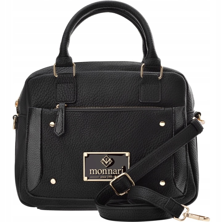 Monnari Kuferek Do Ręki Na Ramię Klasyczna Torba Torebka Damska Czarna