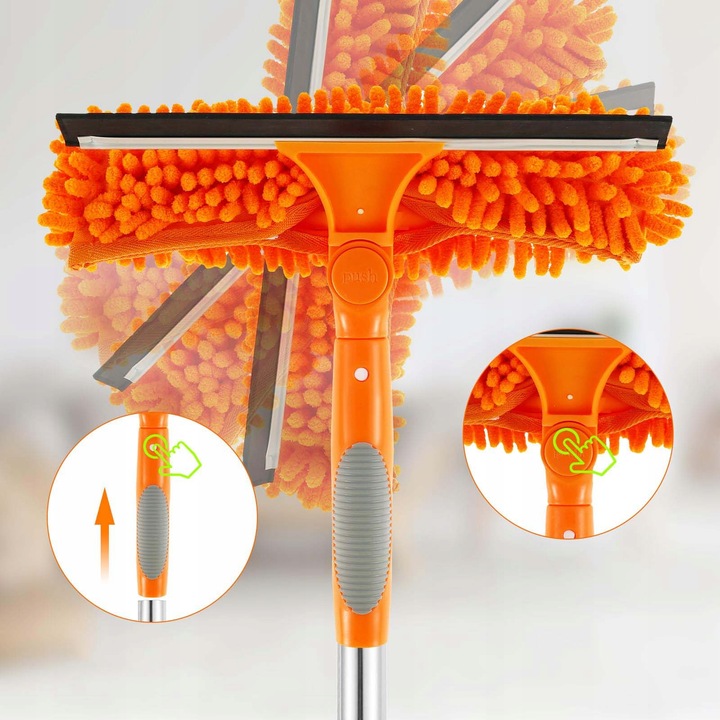 MYJKA DO OKIEN SZYB TELESKOPOWY Z ŚCIĄGACZKA WODY ZESTAW DUŻA WYSOKOŚĆ 2W1