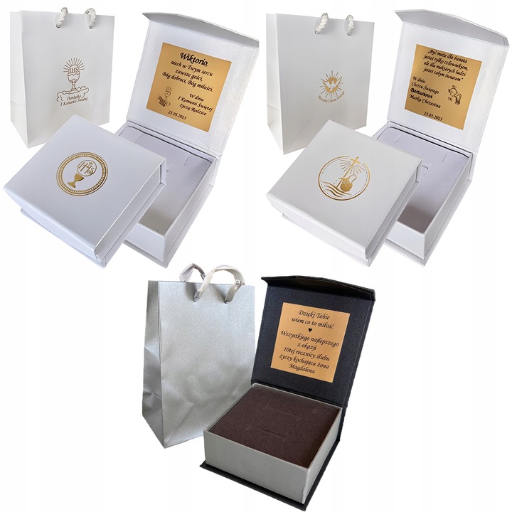 Srebrny zestaw komunijny łańcuszek i medalik pozłacana pasyjka 45 cm GRAWER