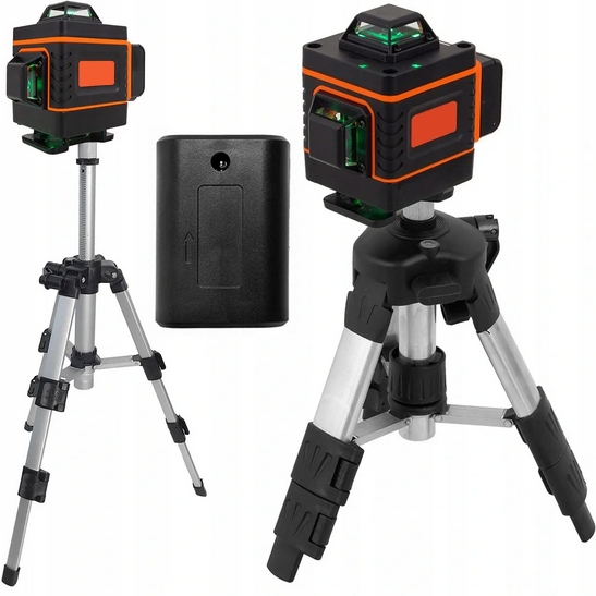 POZIOMICA LASEROWA BLOKADA WAHADŁA 360 LASER KRZYŻOWY DUŻY STATYW +BATERIE