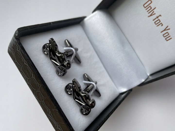 Spinki do mankietów EXC Motocykl Motor Szybki Ścigacz Race kol Grafit Tytan