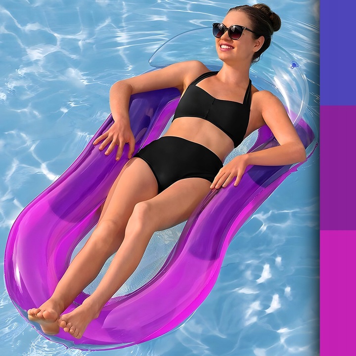 MATERAC DMUCHANY Z SIATKĄ DO PŁYWANIA LEŻAK PLAŻOWY NA BASEN HAMAK WODNY