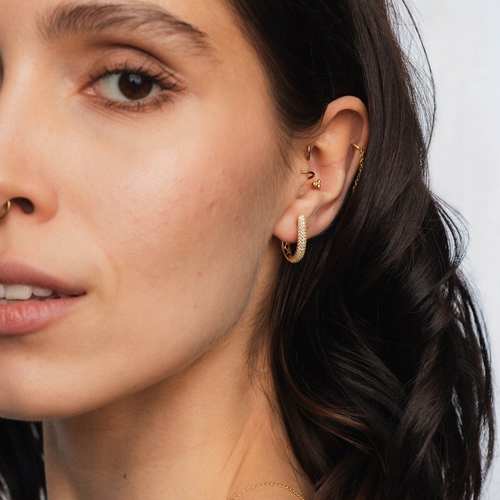 Kolczyki koła pozłacane ANIA KRUK złote ażurowe cyrkonie srebro 925