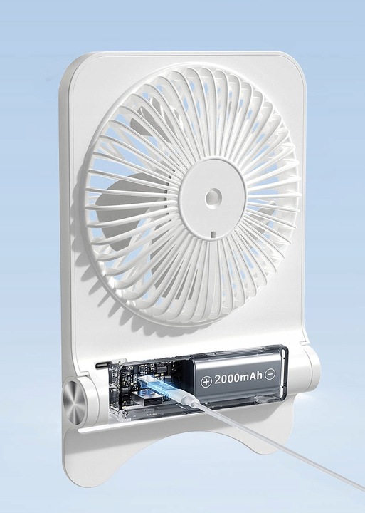 Wiatrak Wentylator Biurkowy Mini Wentylator Biurkowy USB 3 Prędkości Biały