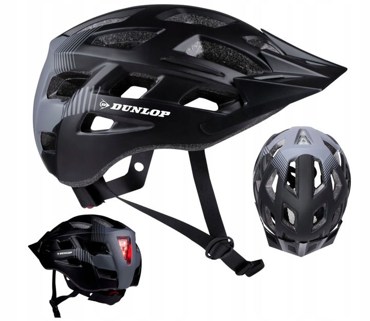 Kask rowerowy LED regulowany męski damski na rower rolki DUNLOP L