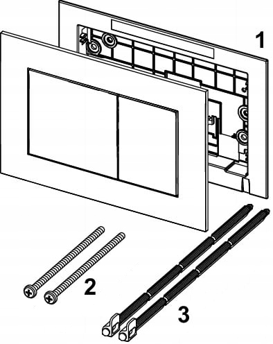 PRZYCISK PODWÓJNY SPŁUKUJĄCY DO STELAŻA PODTYNKOWEGO WC TECE NOW CZARNY MAT