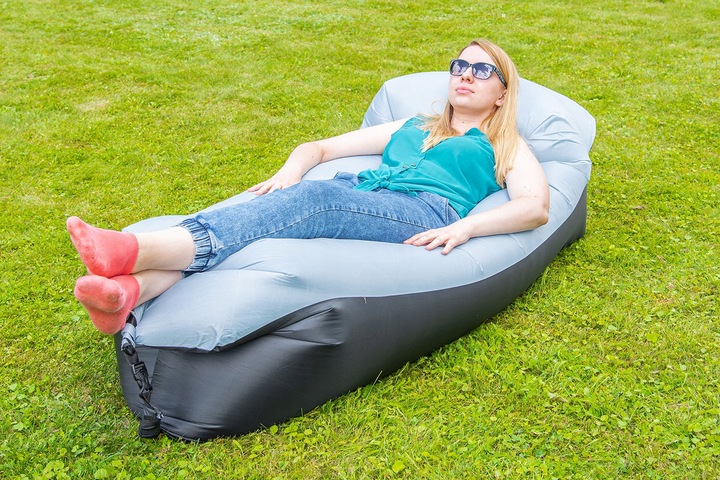 LAZY BAG Air Sofa DMUCHANA Leżak Materac Fotel Na Plażę Z ZAGŁÓWKIEM
