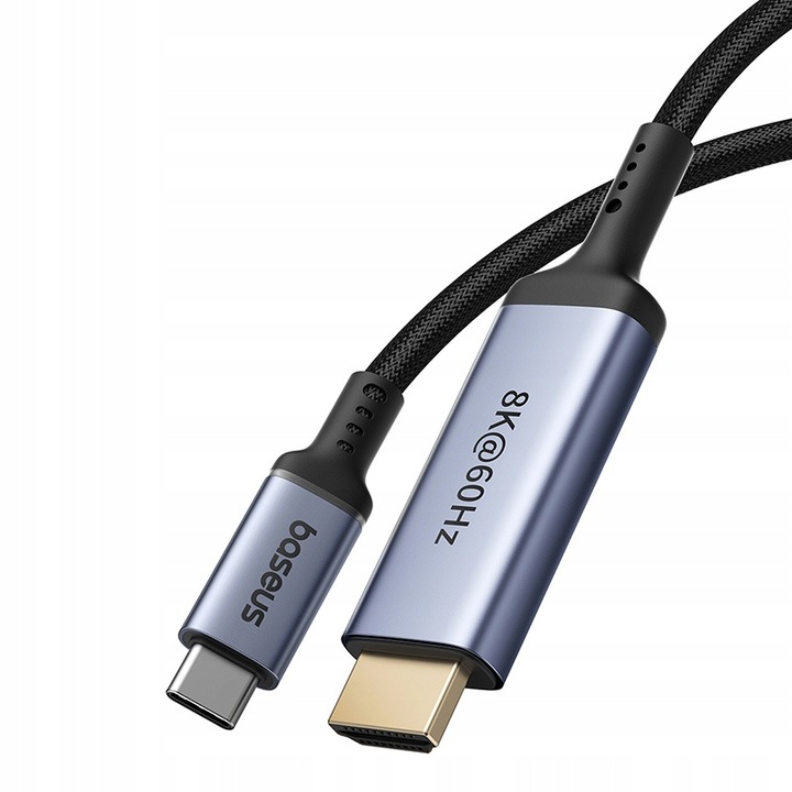 BASEUS KABEL USB C/HDMI 8K 60Hz UHD THUNDERBOLT ADAPTER MOCNY PRZEWÓD 1,5m