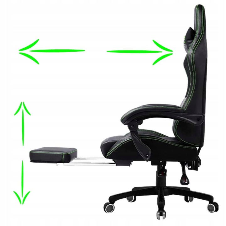 FOTEL KUBEŁKOWY OBROTOWY GAMINGOWY KRZESŁO GRACZA ERGONOMICZNY Z PODNÓŻKIEM