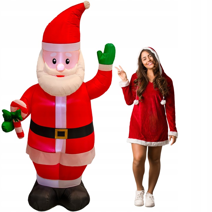 MIKOŁAJ nadmuchiwany ŚWIECĄCY DUŻY pompowany LED 215cm dmuchawiec JUMIhome