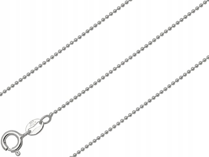 Łańcuszek srebrny kulki 45cm 1mm 925