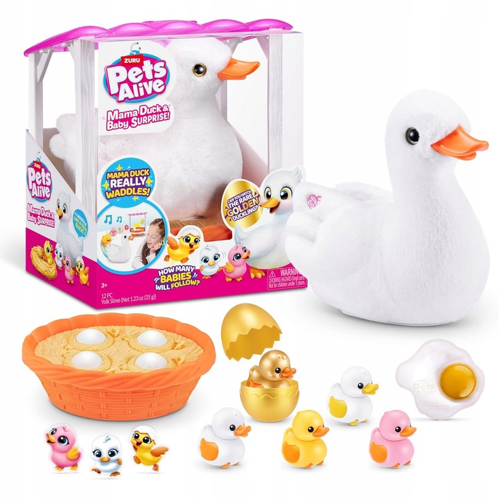 ZURU PETS ALIVE ZESTAW INTERAKTYWNA MAMA KACZKA PLUSZOWA MAMA DUCK + DZIECI