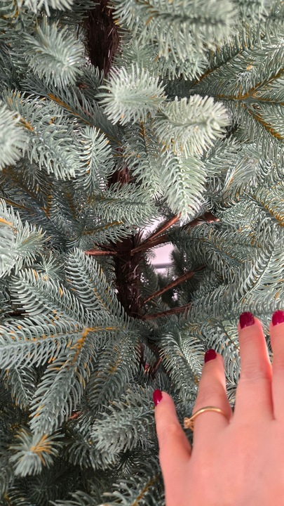 Ekskluzywna Sztuczna Choinka 100% PE 3D ŚWIERK SILVER sky 180 cm LUX