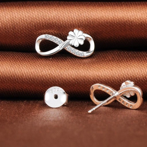 Komplet Biżuterii Srebrnej 925 Nieskończoność Koniczynka 3 element + GRAWER