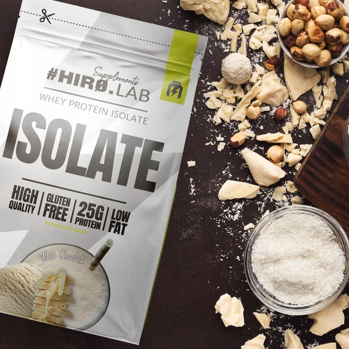 Izolat Białka BIAŁKO 700 g WPI Whey Protein Isolate Biała Czekolada Hiro
