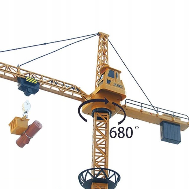 DŹWIG RC DLA DZIECI ŻURAW BUDOWLANY STEROWANY 128cm OBROTOWY +KASK MATADI