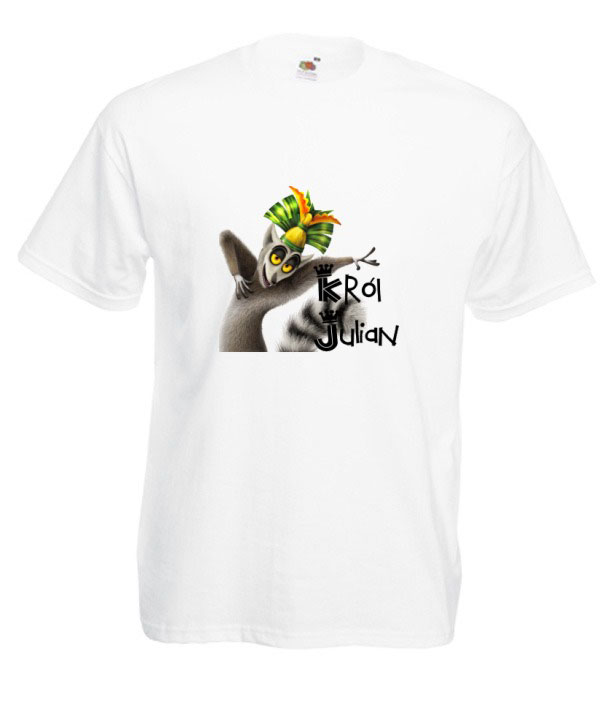 KOSZULKA WZORY KRÓL JULIAN TEKSTY PINGWINY