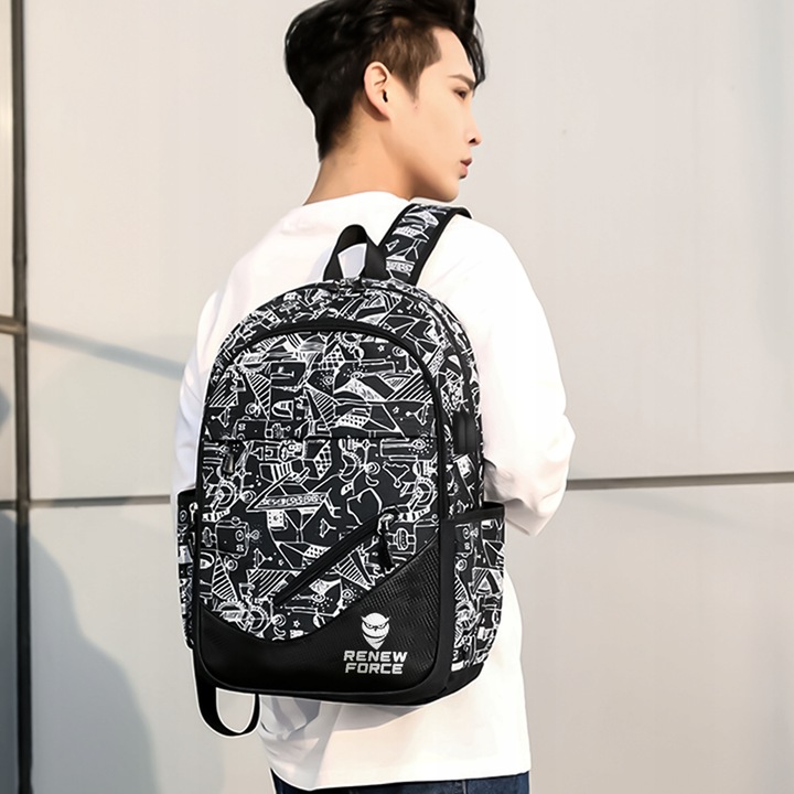 Plecak Tornister Szkolny dla CHŁOPCA 35L USB ŚWIECĄCY +5 Gratisów KLASA 1 3