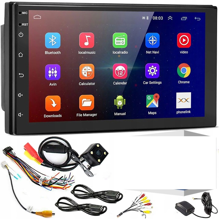 MEGA Radio Samochodowe ANDROID Bluetooth WiFi USB 2DIN GPS +KAMERA COFANIA