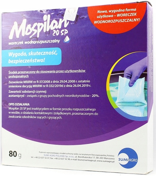Mospilan 80g mszyca stonka gąsienice ćma larwy