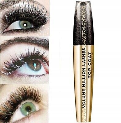 Tusz do rzęs Ze Złotym Brokatem Volume Milion lashes Loreal Top Coat