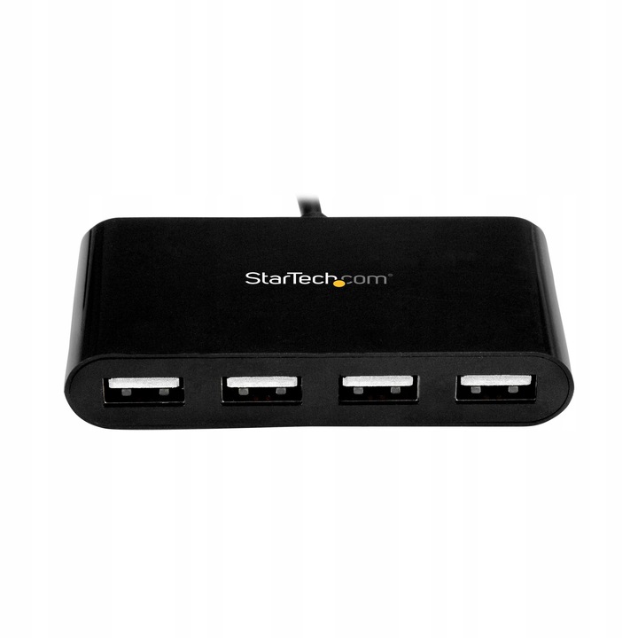 ADAPTER USB 4-PORTOWY CZARNY, USB-C NA USB-A, USB 2.0