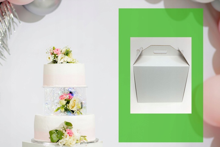 PUDEŁKO NA TORT CIASTO OPAKOWANIE 30x30x28 GRUBY MOCNY KARTON 5 SZTUK