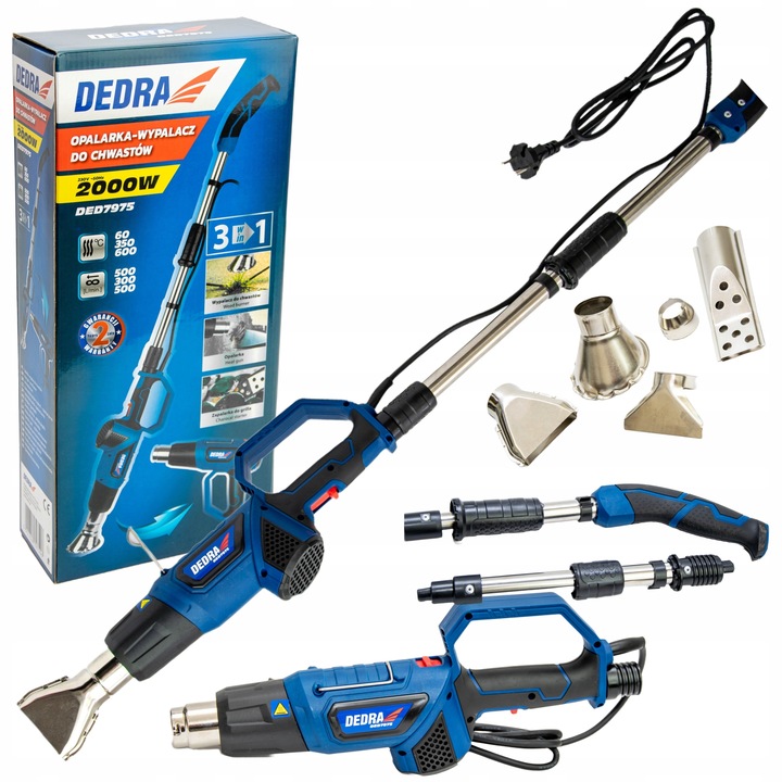 DEDRA OPALARKA PALNIK WYPALARKA DO CHWASTÓW 2000W 3W1 CHWASTOWNIK 3w1