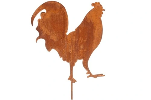 Kogut duży metalowy do ogrodu rdza