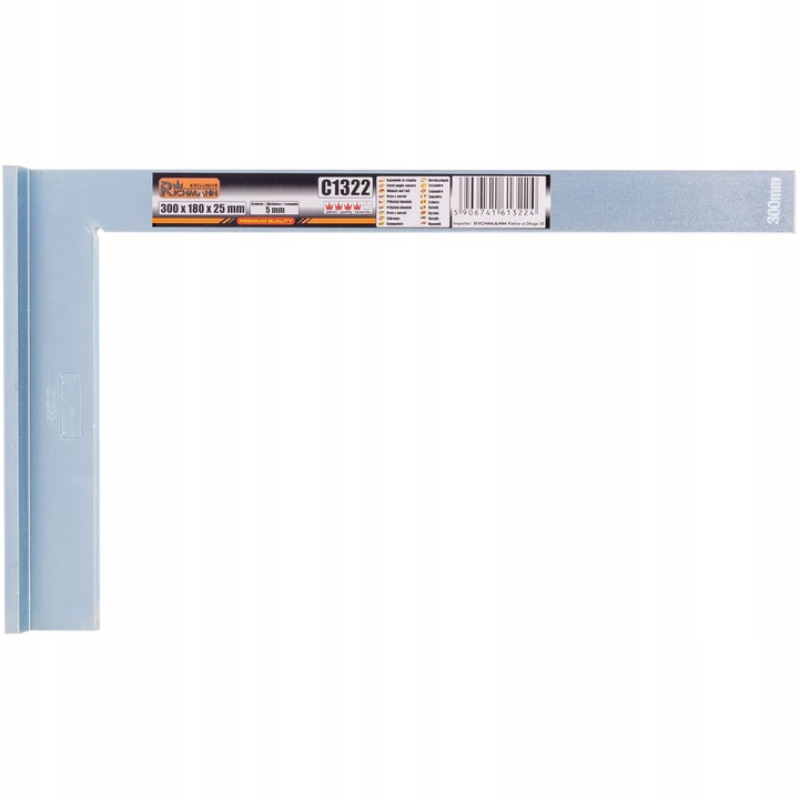 KĄTOWNIK ZE STOPKĄ ŚLUSARSKI STALOWY UNIWERSALNY OCYNKOWANY 300x180x25 MM