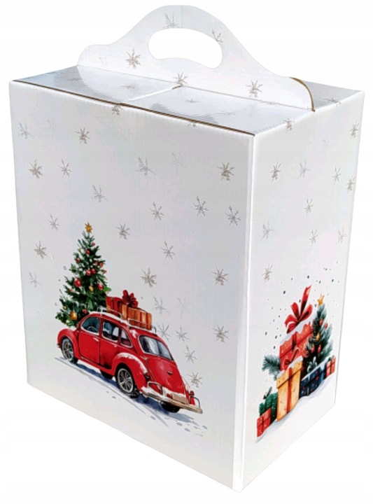 12 x Opakowanie świąteczne pudełko karton z uchwytem Mikołaj 200x130x270 S