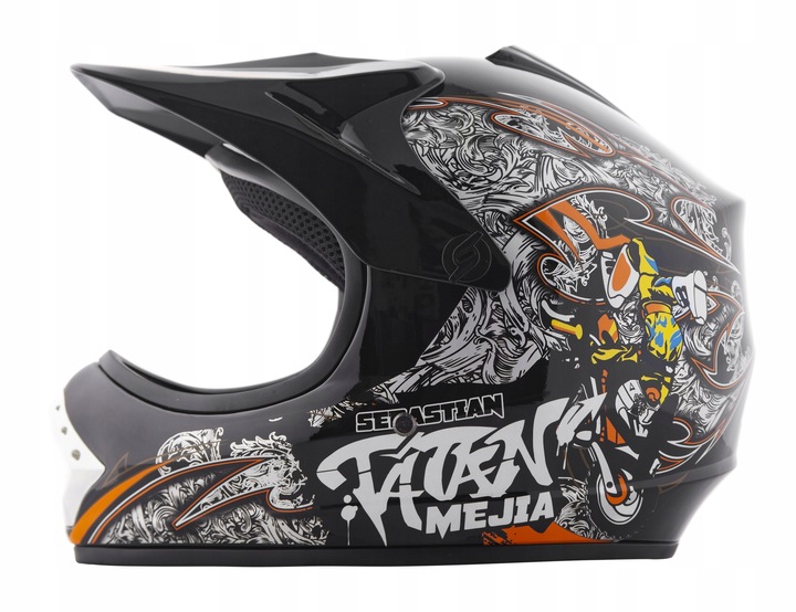 KASK CROSSOWY LEKKI ENDURO QUAD ATV CROSS + GOGLE + RĘKAWICE XL