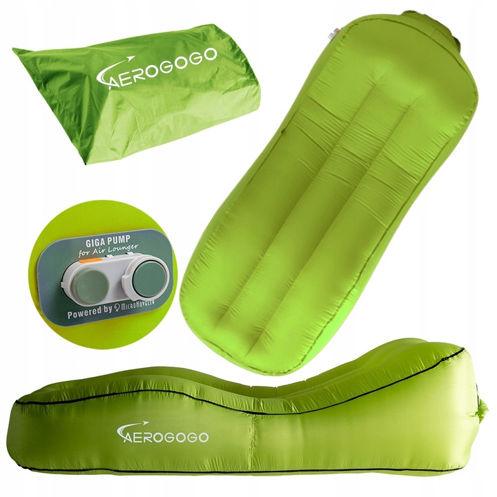 MATERAC dmuchany automatycznie LEŻAK AEROGOGO CS1 ZIELONY