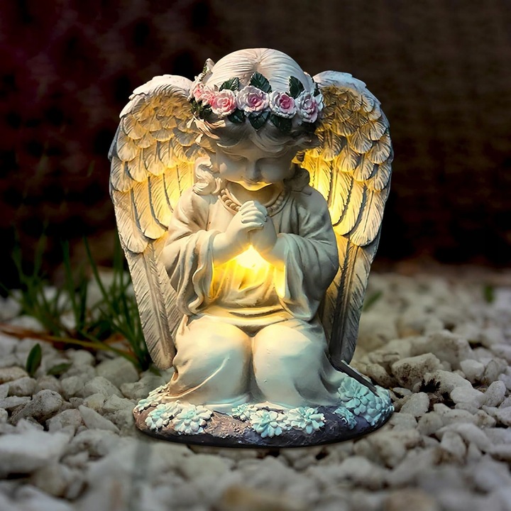 ANIOŁ ANIOŁEK SOLARNY NA GRÓB DO OGRODU TARASU OZDOBA HIT ŚWIĘTO ZMARŁYCH