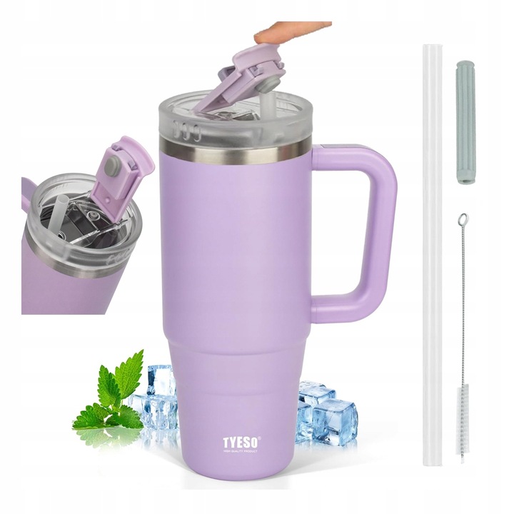 Kubek termiczny bidon na wode ze słomką teleskopową, termos do auta, 1200ml