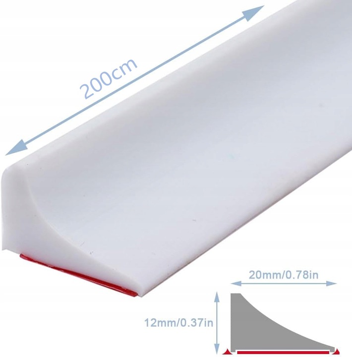 2M SAMOPRZYLEPNA LISTWA ZATRZYMUJĄCA WODĘ DO WANNY, LISTWA WYKOŃCZENIOWA