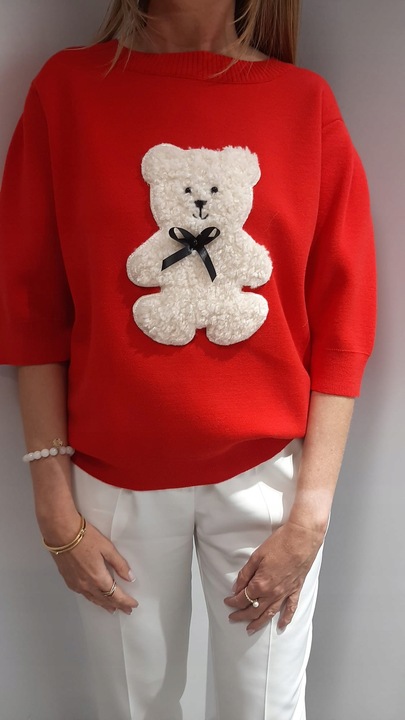 COCOMORE Sweter MIŚ Bear Czerwony Nowość