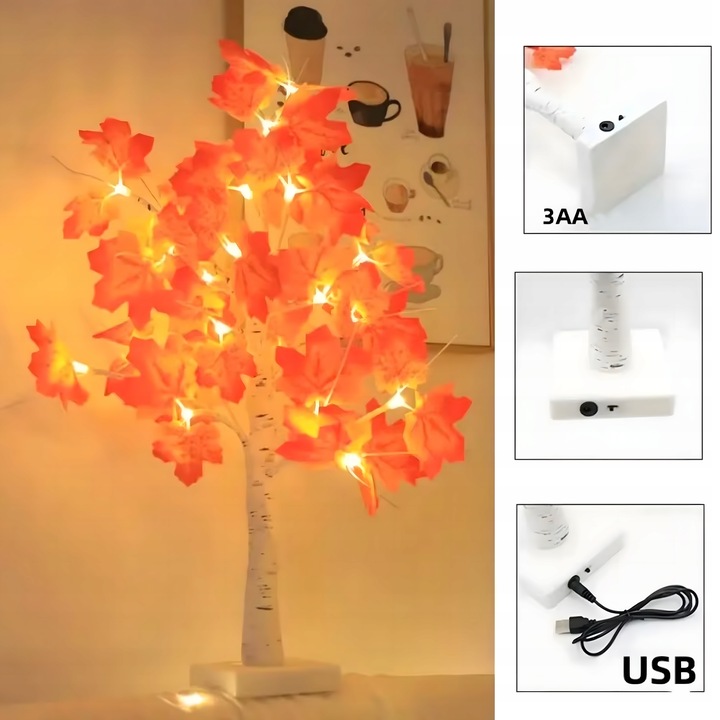 DRZEWKO LED ŚWIECĄCE BRZOZA 60 CM ŚWIĄTECZNE DEKORACYJNE LAMPKI