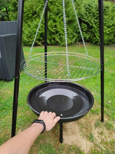 GRILL WISZĄCY OGRODOWY REGUL TRÓJNÓG PALENISKO 3W1