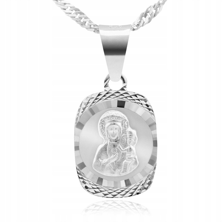 Srebrny medalik Matka Częstochowska pr. 925 Grawer