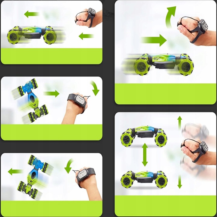 SAMOCHÓD STEROWANY RĘKĄ GESTAMI 4X4 LED + PILOT 2 W 1 GARNITUR