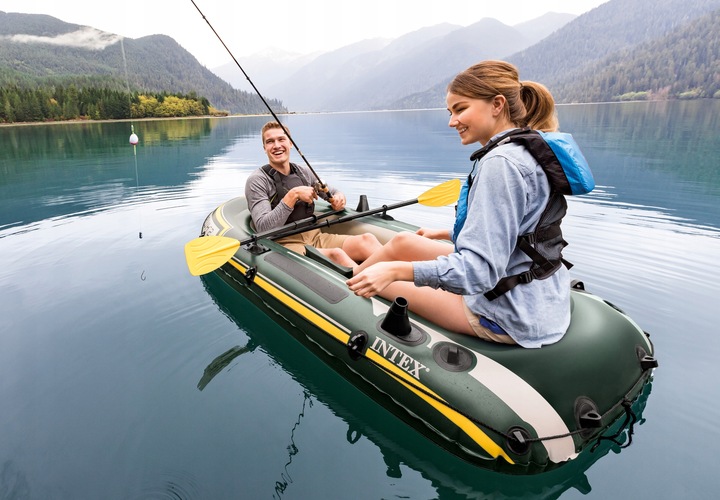 PONTON SEAHAWK 2 + WIOSŁA + POMPKA 236x114x41 cm - INTEX 68347 model 2025