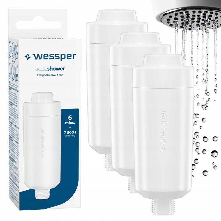 3x FILTR WODY PRYSZNICOWY do PRYSZNICA Wessper Aqua KDF BPA free