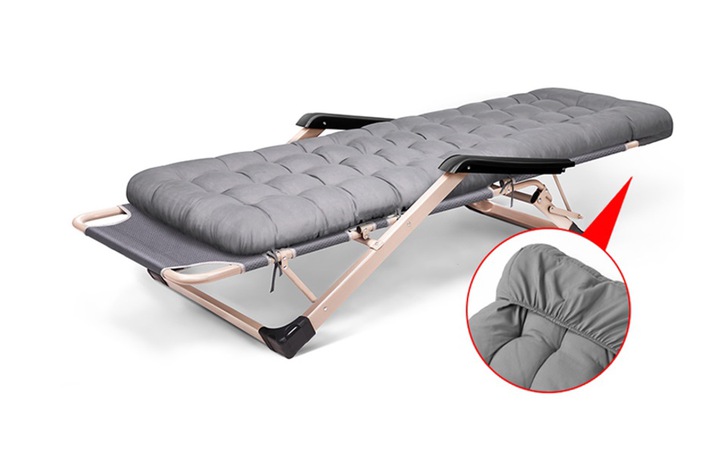 FOTEL OGRODOWY LEŻAK PLAŻOWY TURYSTYCZNY PODUSZKA