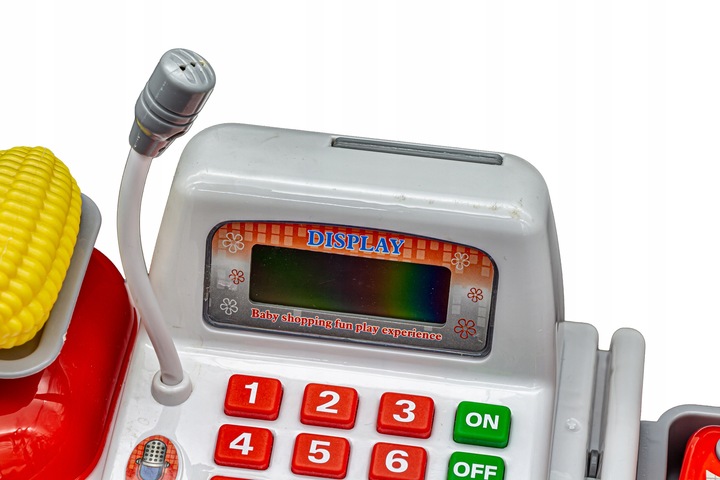 SUPERMARKET SKLEP Kasa Fiskalna Produkty Skaner Koszyk Mikrofon Waga Monety