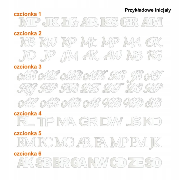 Srebrne spinki do mankietów inicjały na Prezent