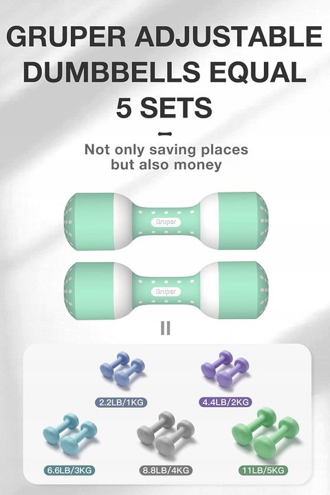 HANTLE REGULOWANE 2 X 5 KG GRUPER ZESTAW STAL ANTYPOŚLIZGOWE SOLIDNE 10 KG