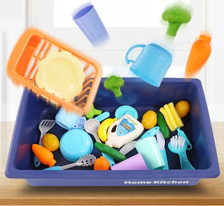 ZLEW ZLEWOZMYWAK kuchenka kuchnia dla dzieci palniki kran z wodą GARNKI